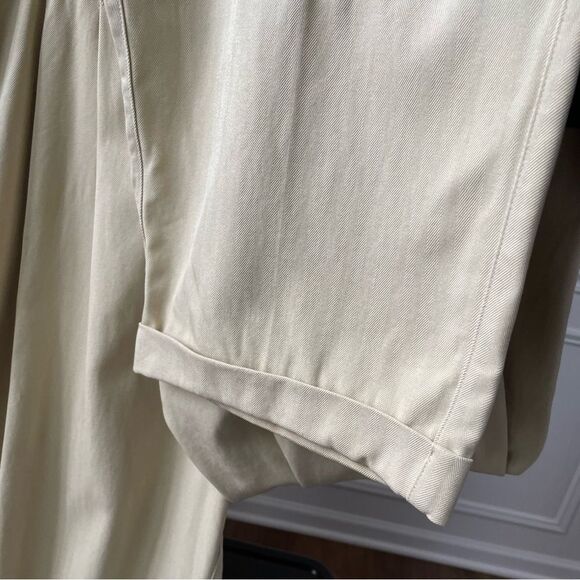 Vintage Tommy Bahama Front Pleat Cuffed Silk Pants Buttercream 36 - Picture 2 of 8
